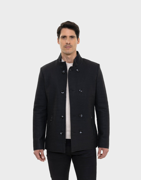 HARRISON MEN'S CLASSIC LEATHER COAT | BLUE